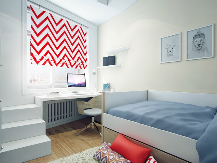 Persianas romanas en la habitación infantil