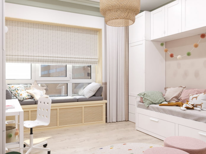 Persianas romanas en la habitación infantil