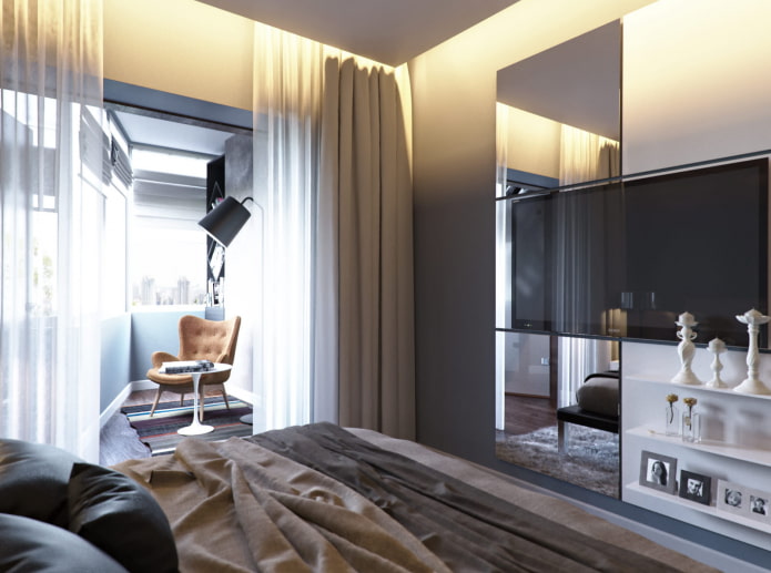 Dormitorio en un apartamento de tres habitaciones