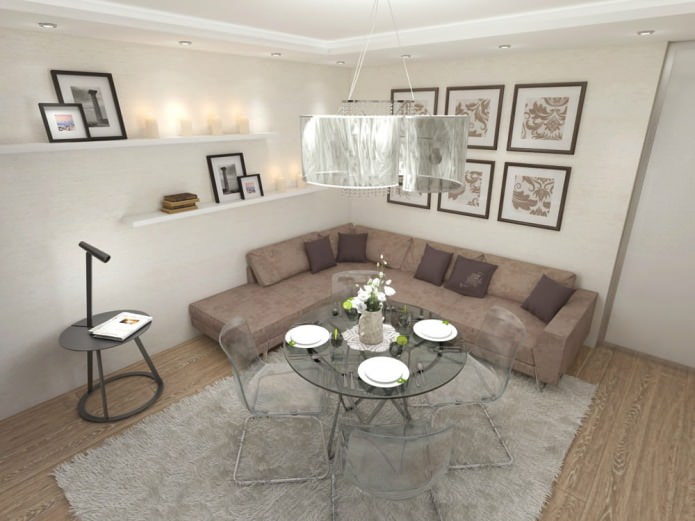 Cocina-sala de estar combinada