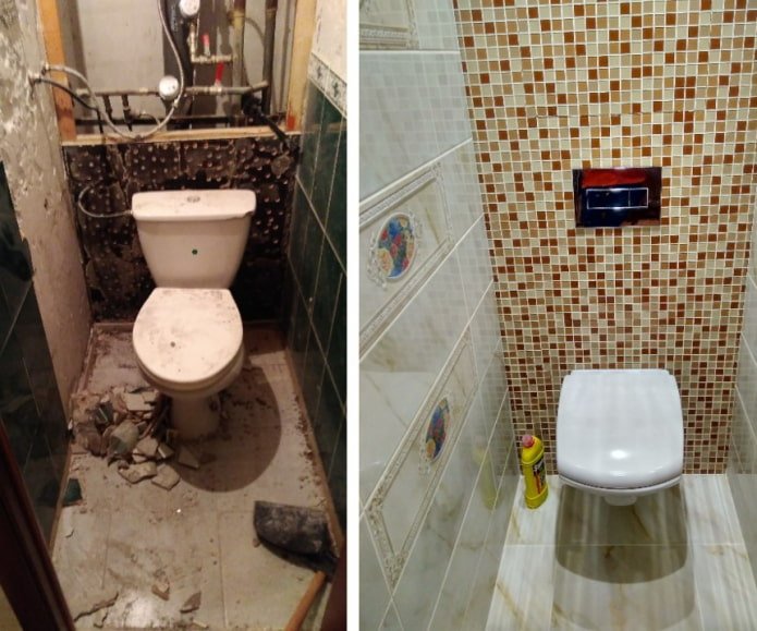 renovación de baño en un Khrushchevka