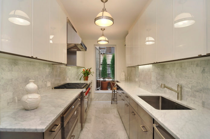 decoración de cocinas estrechas