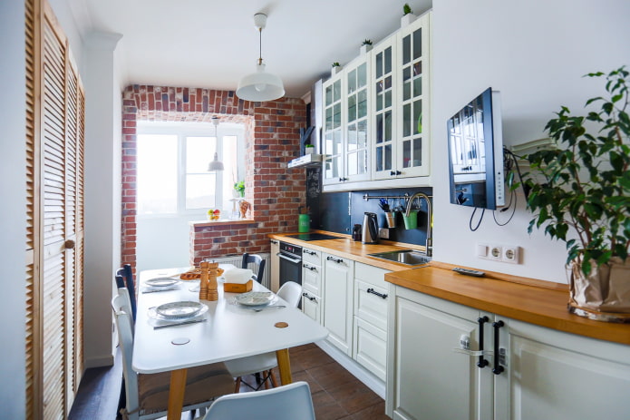 diseño interior de cocina estrecha