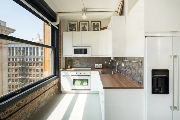 diseño interior de cocina estrecha