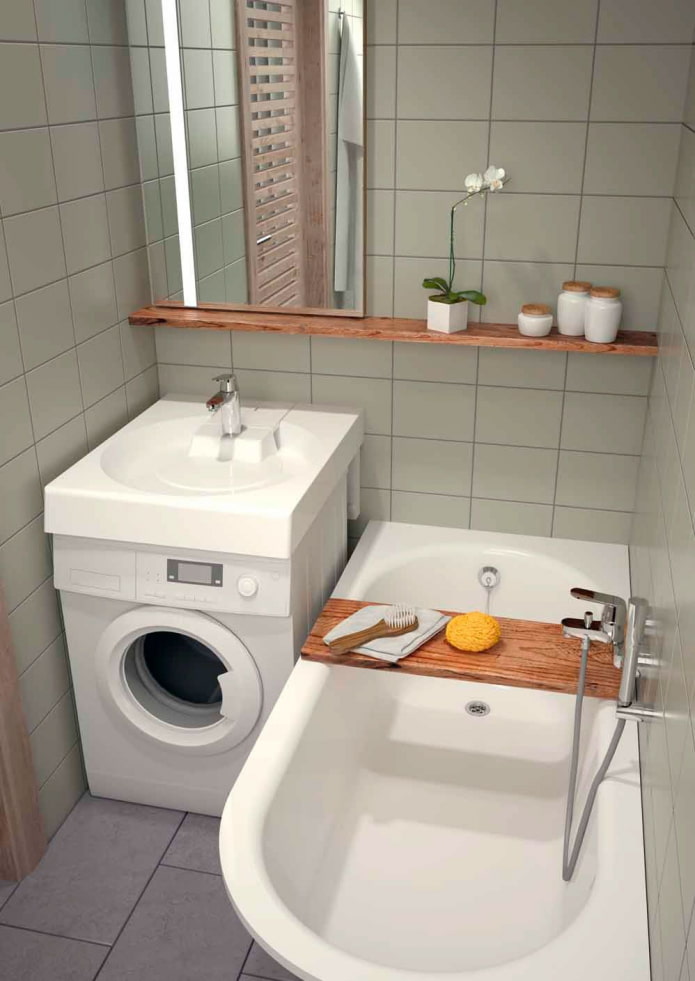 lavadora debajo del lavabo