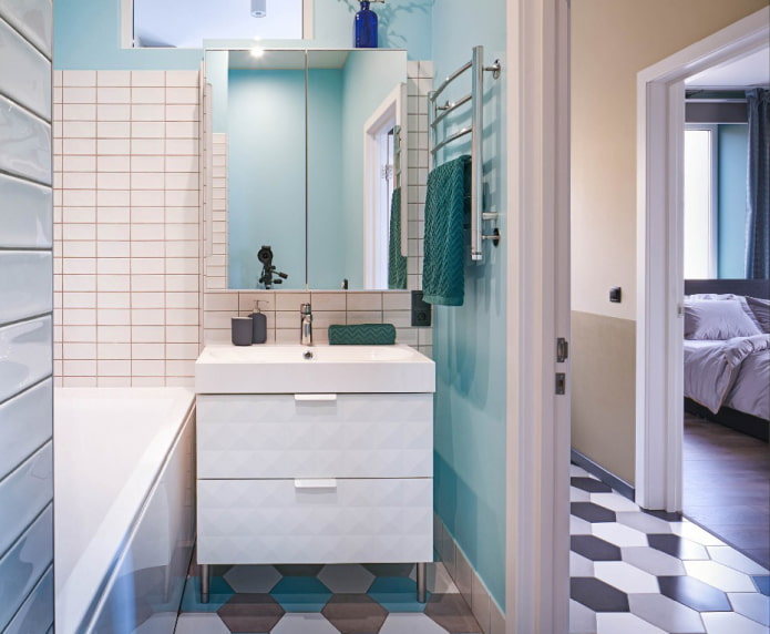 Baño en tonos azules