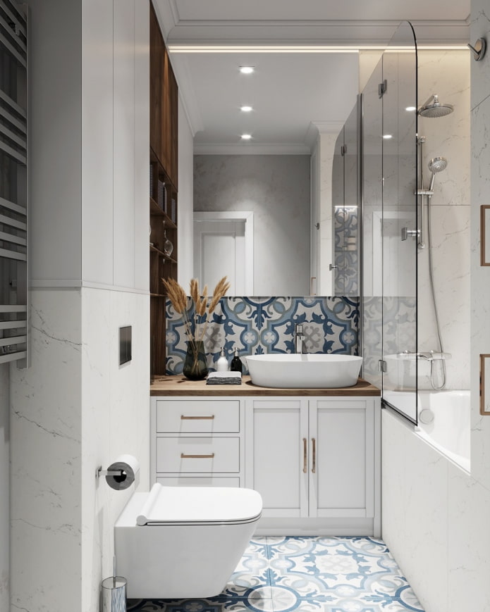 azulejos azules para baño