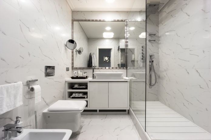 esquema de colores de un baño combinado