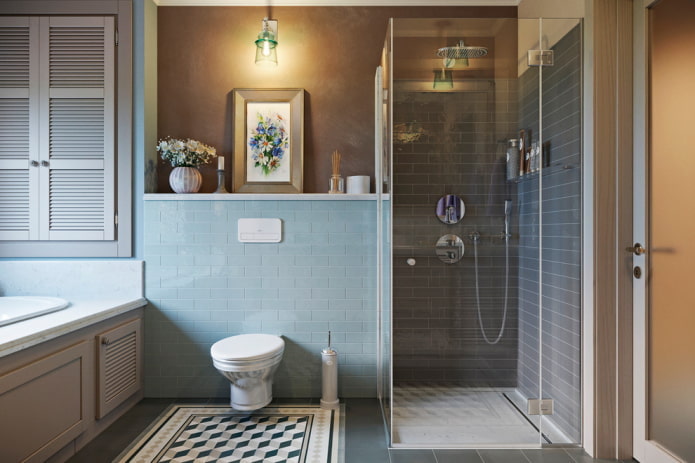 diseño interior de baño combinado
