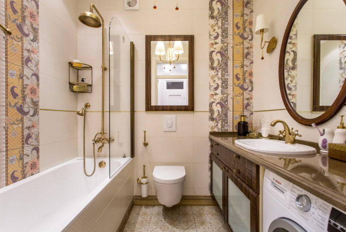 diseño interior de un baño combinado