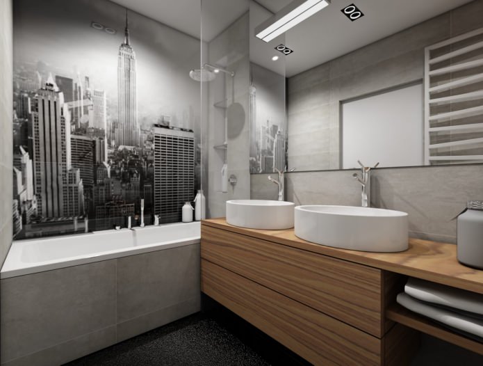 impresión fotográfica en el baño