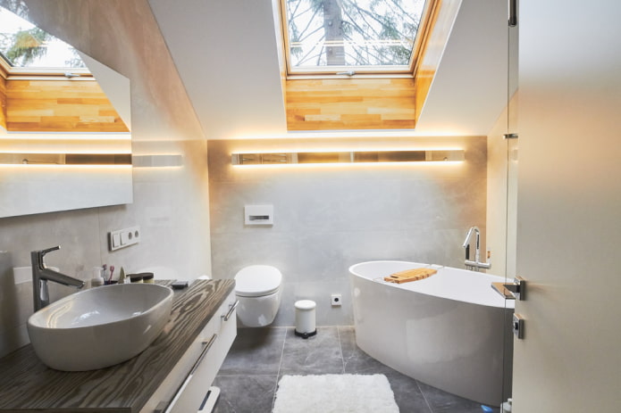 interior de una casa con entramado de madera
