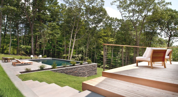 Paisaje de una casa en el bosque