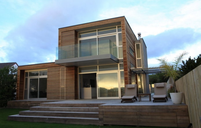 casa de madera en estilo high-tech