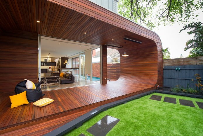 casa con terraza de estilo high-tech