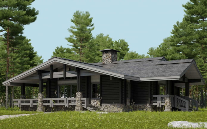 one-story chalet-style house