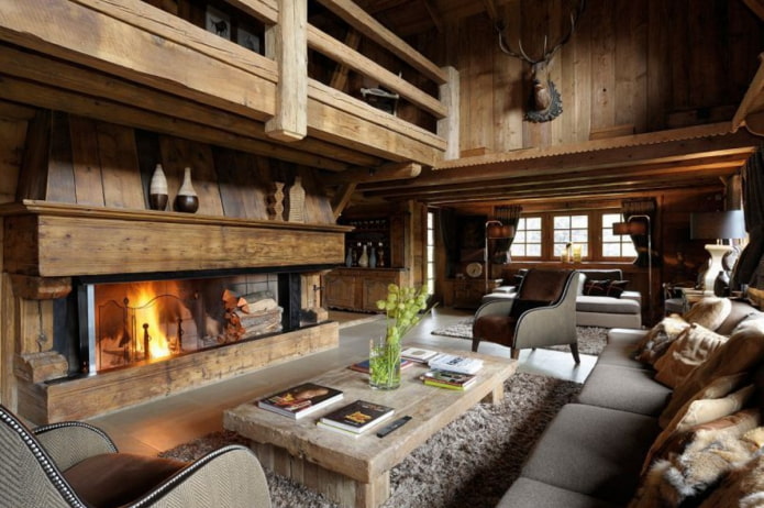 chimenea en el salón