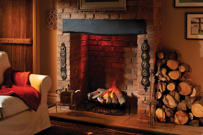 Calentar una chimenea doméstica