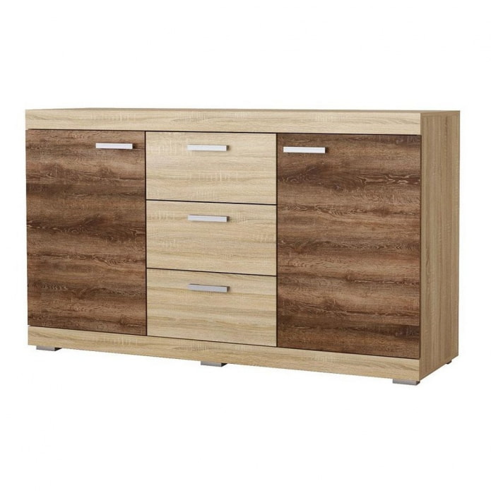 muebles de diferentes tonos de roble Sonoma