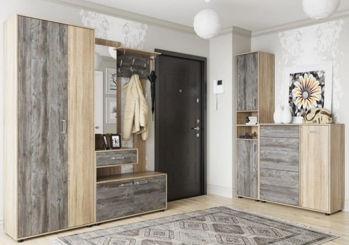 muebles en roble Sonoma y pino gris