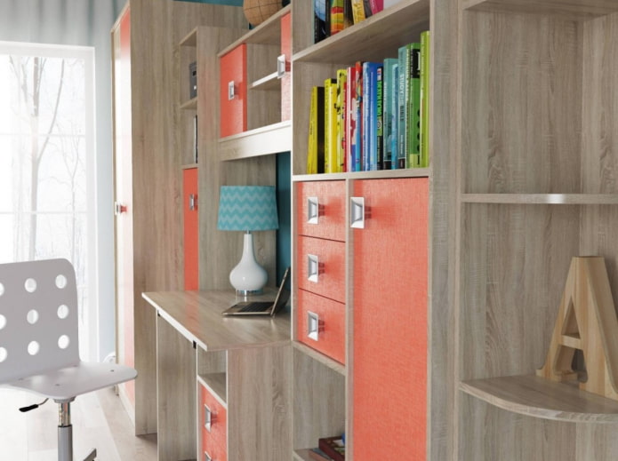 muebles infantiles en tono roble sonoma