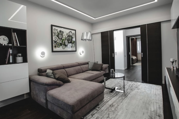 puertas correderas en el interior del salón