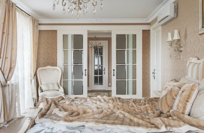 compartment doors in the bedroom interior