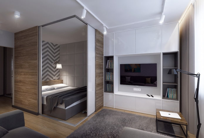 Puertas de compartimento en un nicho del interior