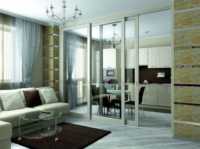 Puertas con compartimentos para dividir una habitación