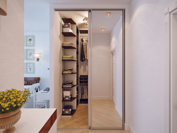 diseño de vestidor en el interior del pasillo