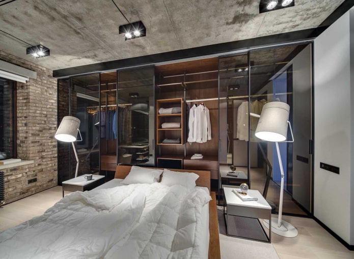 Diseño de vestidor estilo loft