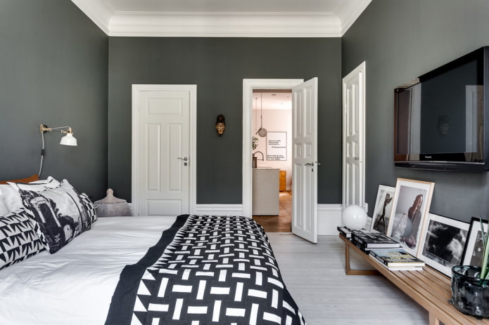puertas en un dormitorio escandinavo