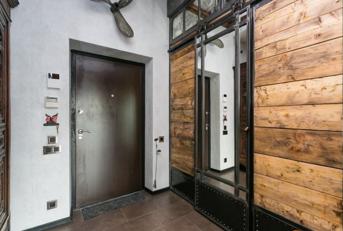 Puertas metálicas en el interior de estilo loft