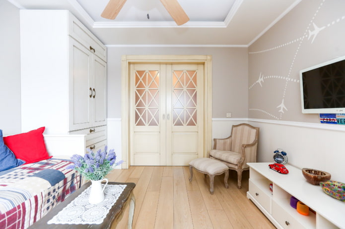 Puertas interiores de estilo provenzal para el salón
