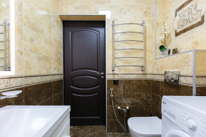 Puertas interiores de wengué para el baño