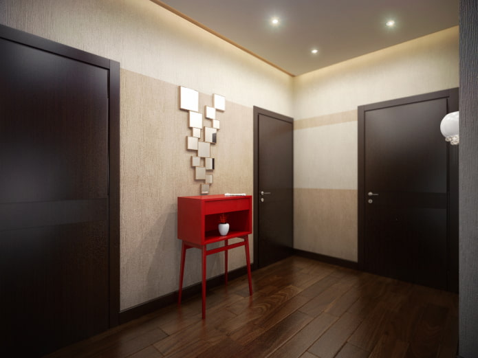 Puertas de color wengué en combinación con el suelo del interior