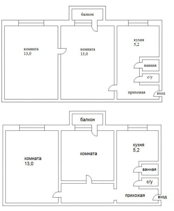Reurbanización con habitación de paso