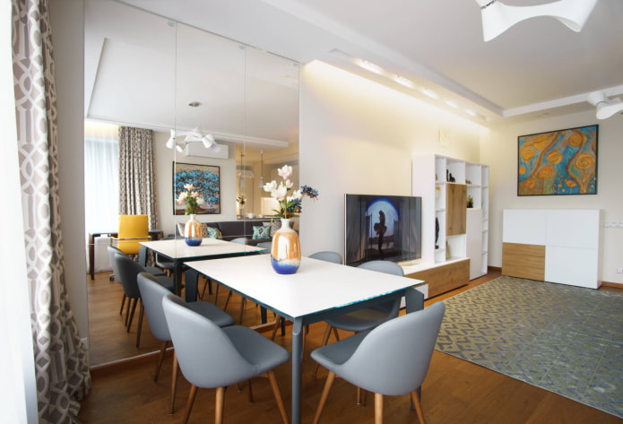Cocina-salón de estilo moderno