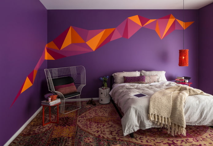 decoración de dormitorio morado