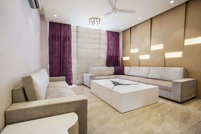 cortinas morado-beige
