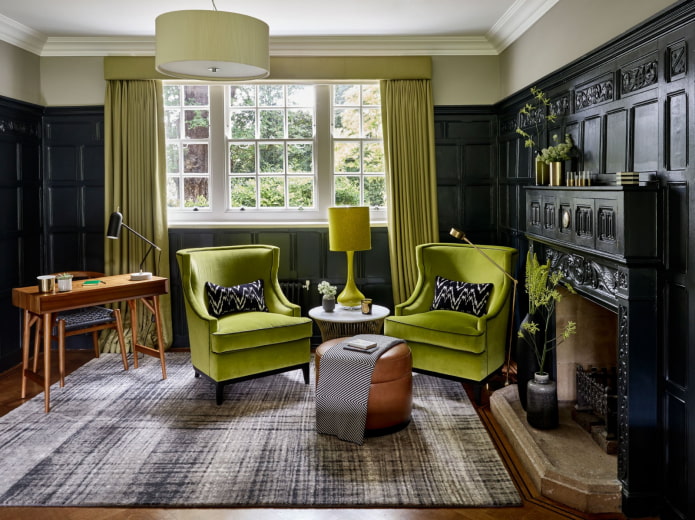 una combinación de negro y verde