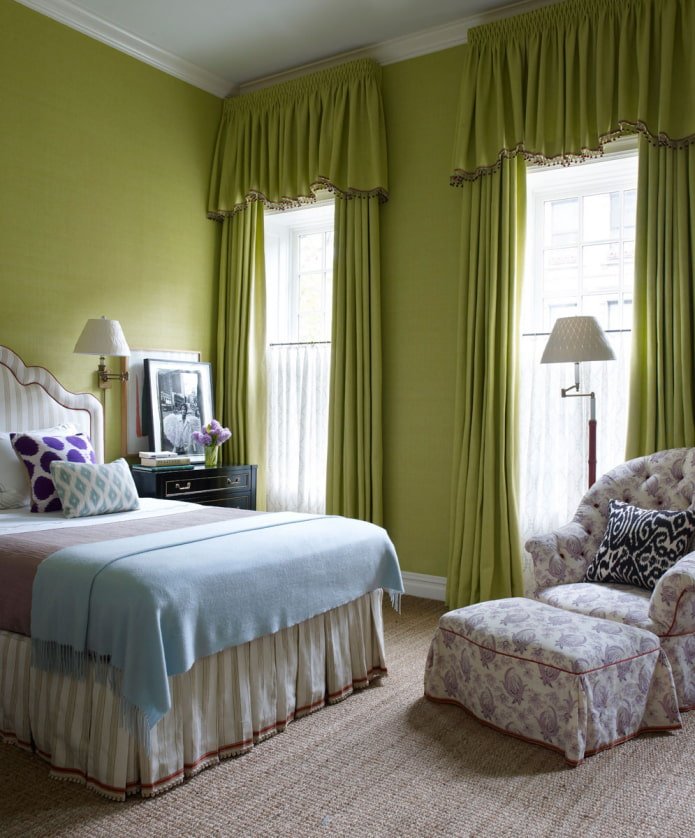 cortinas pistacho en el interior
