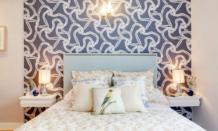 papel pintado con estampado marino