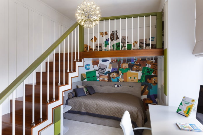 «Minecraft» en la habitación infantil