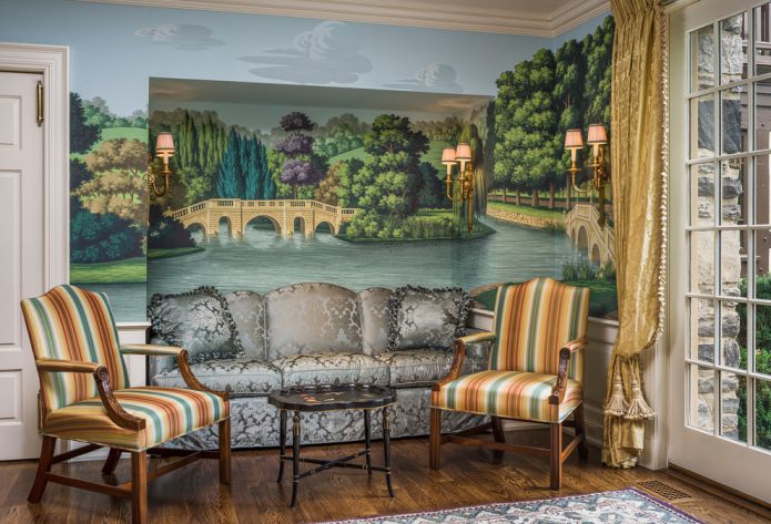 papel pintado con un fresco