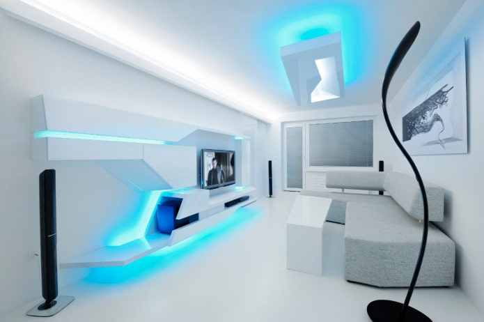 retroiluminación azul en el interior