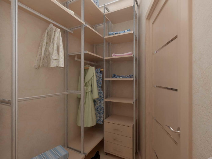 disposición del vestidor de forma irregular