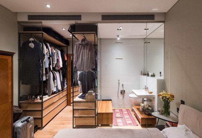 vestidor de paso en el interior del dormitorio