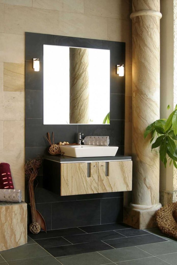 column finish with stone