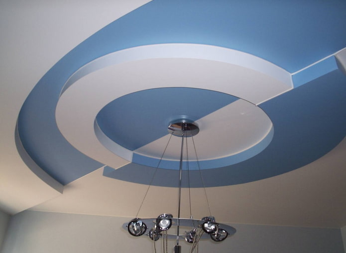 Estructura de techo blanco y azul